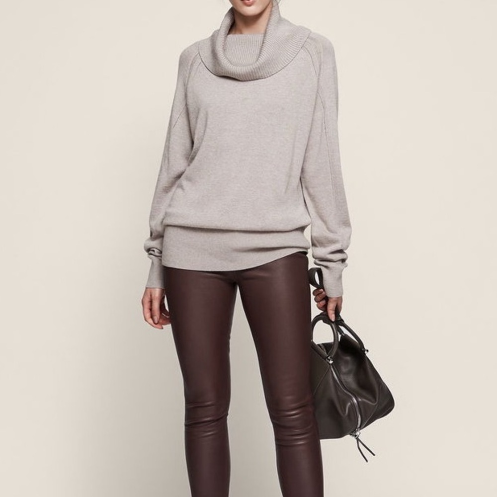 Reiss Light Gray Cowl Neck Sweater